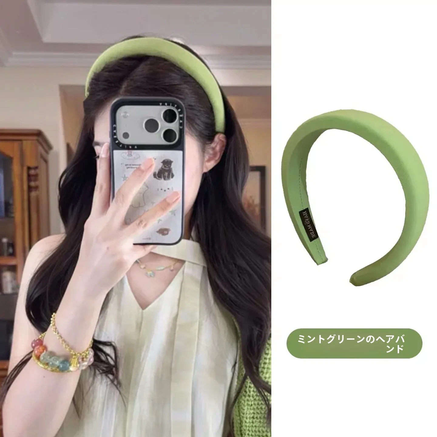 faixa-de-cabelo-fina-verde-primavera-verao-com-sensacao-de-oxigenio-presilha-de-cabelo-simples-de-cor-pura-para-mulheres-ideal-para-passeios-e-lavagem-do-rosto-elastico-de-cabelo-versatil