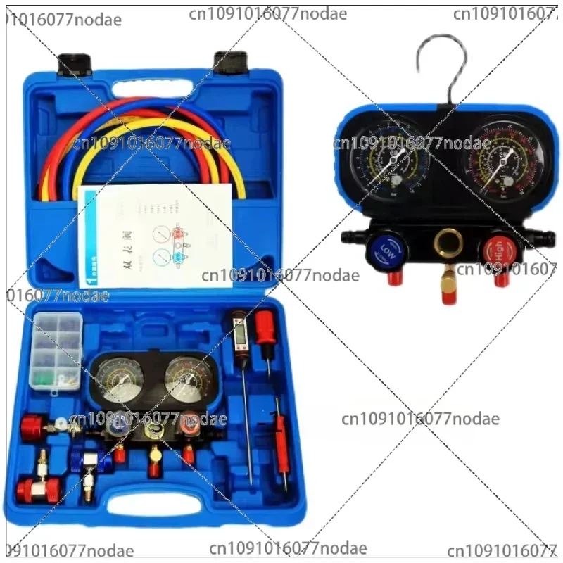 Tool Set Car Air Conditioner Fluorometer Refrigerant  Double-Meter Valve