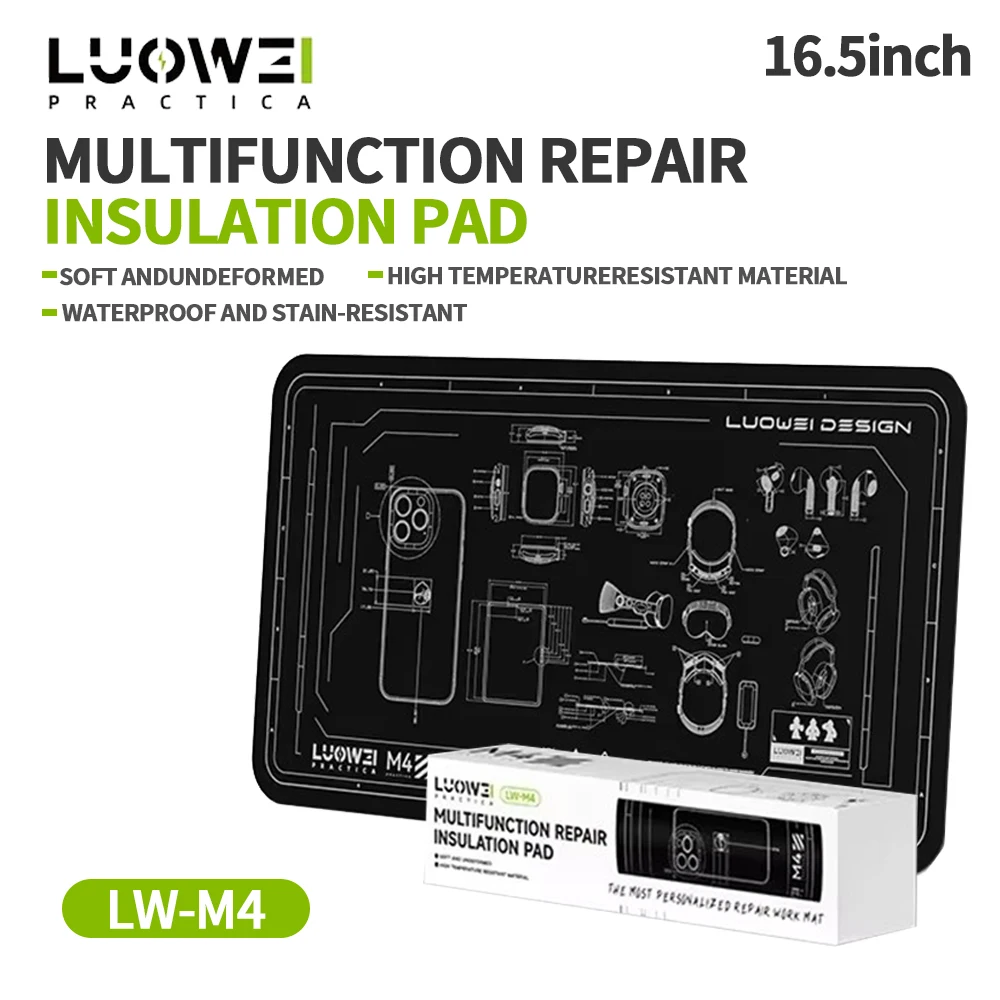 LUOWEI LW-M4 16.5-inch Multifunctional Repair Pad 500°C High Temperature Resistant Motherboard Welding Desoldering Repair Tools