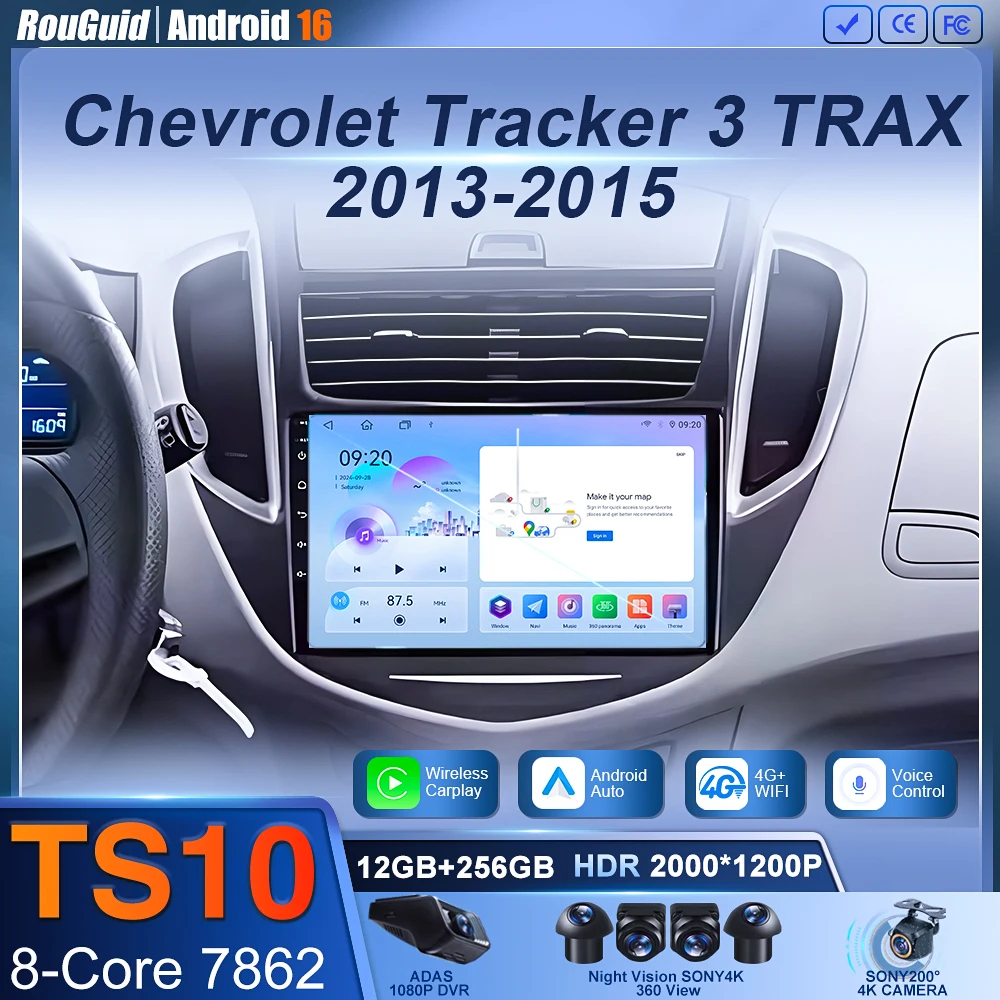 Android Auto For Chevrolet Tracker 3 TRAX 2013 - 2015 Car Radio 4G Carplay DSP RDS Multimedia Player GPS Navigation No 2din DVD