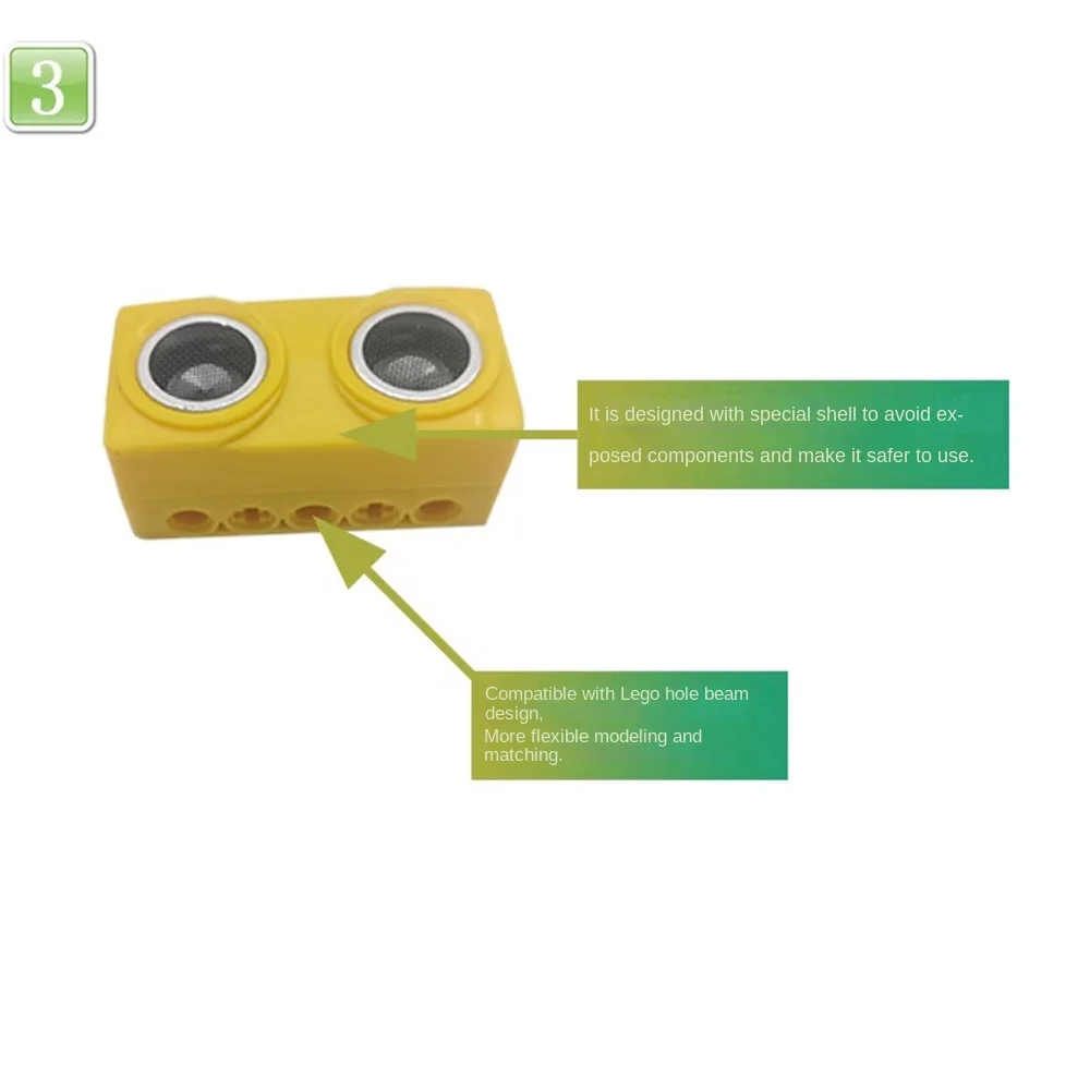 Building Block Ultrasonic Sensor SR04 Obstacle Avoidance Distance Measurement Module XH2.54 4Pin Compatible with legoeds Program