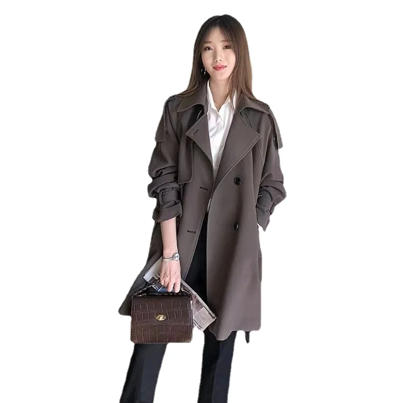 In The Autumn of 2023 The New Commuter Goddess Fan Slim Plus Size Windbreaker Long Casual Fashionable and Comfortable Coat