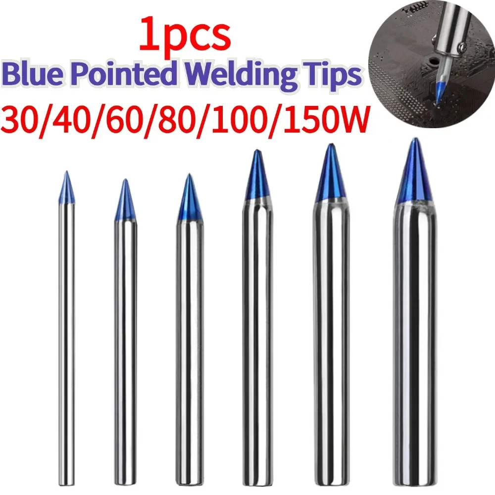 1Pcs Blue Pointed Welding Tips 30-150W External Heat Soldering Iron Leads-Free Stations Solder Iron Sting Soldering Accessory