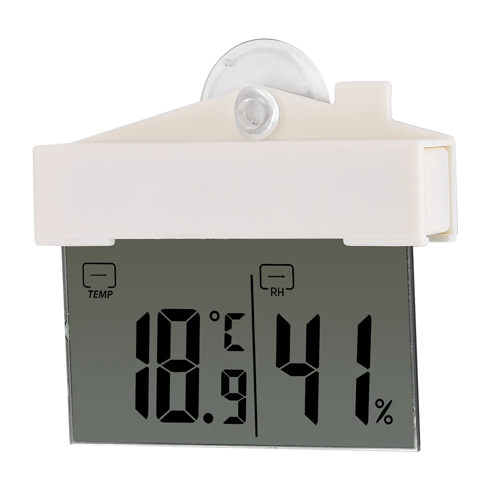 LCD Digital Thermometer Hygrometer Suction Cup Indoor Temperature Humidity Sensor Gauge Meter Weather Station for Home