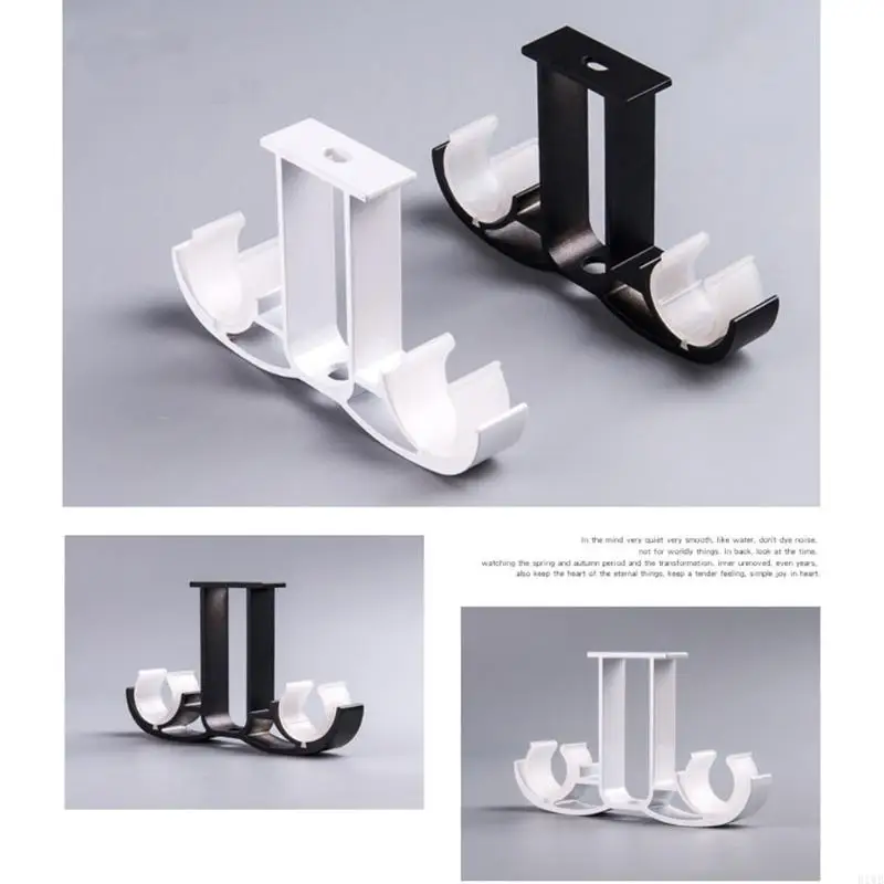 R1WB 1PC Double Curtain Rod Brackets Window Hardware Hardware Decor Home Decor
