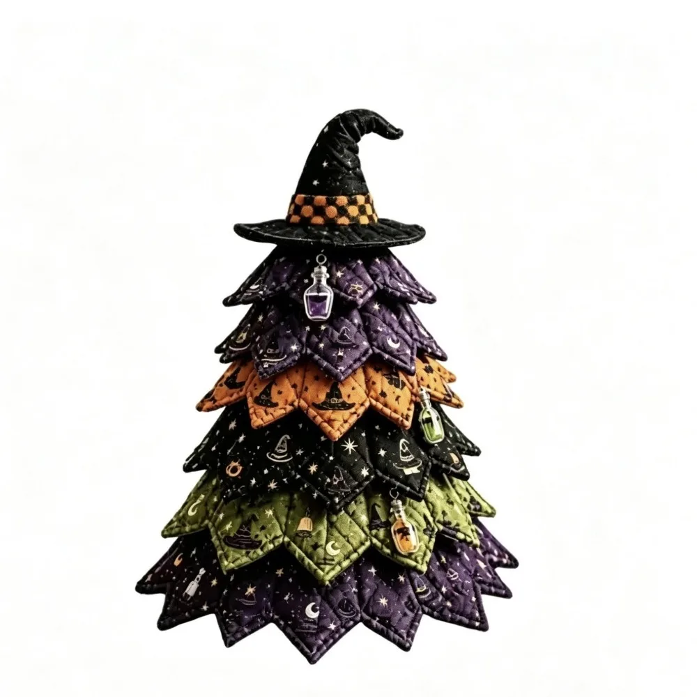 Floral Fabrics Christmas Tree Patchwork Set Material Pack Creative Design DIY Sewing Kit Home Decoration Hanging Kit