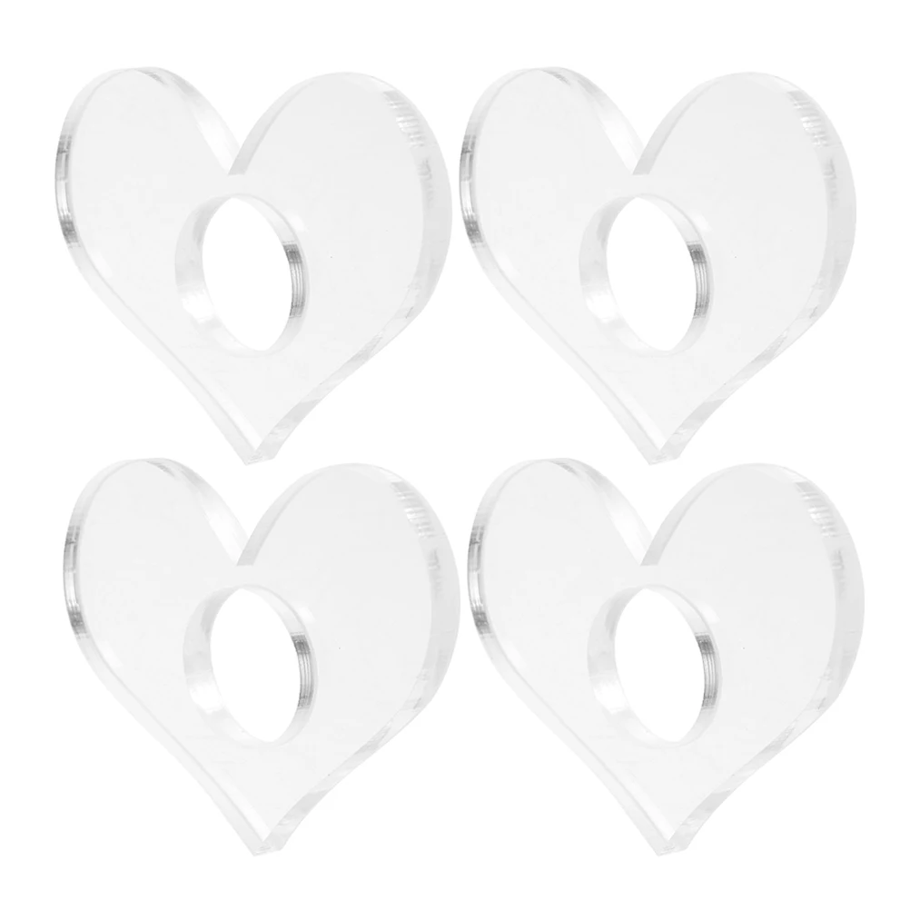

4 Pcs Heart Shaped Thumb Bookmarks Transparent Acrylic Clear Reading Accessories Page Holder Student Supplies Thickened Material