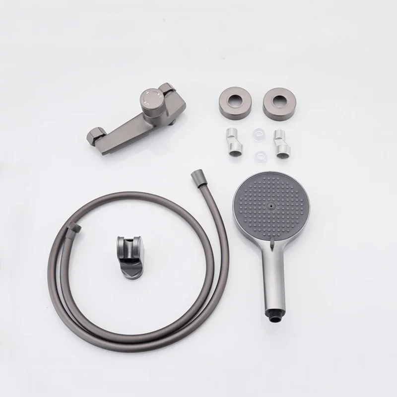 Wall Mounted Shower System Set Waterfall Shower Head Brass Adjustable Shower Holder Bar Bathroom Accessories Hot Cold Mixer Taps - Image 5