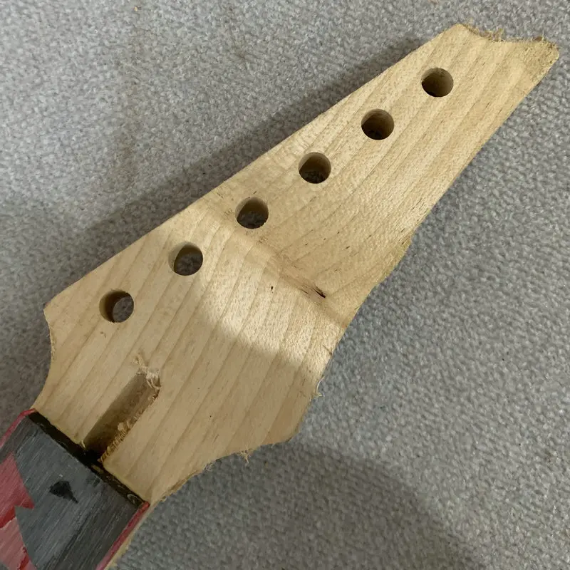 LN097 Origianl Ibanez No Logo Electric Guitar Neck 24 Frets Red Inlay Right Hand No Frets No Paints DIY Part Unfinished