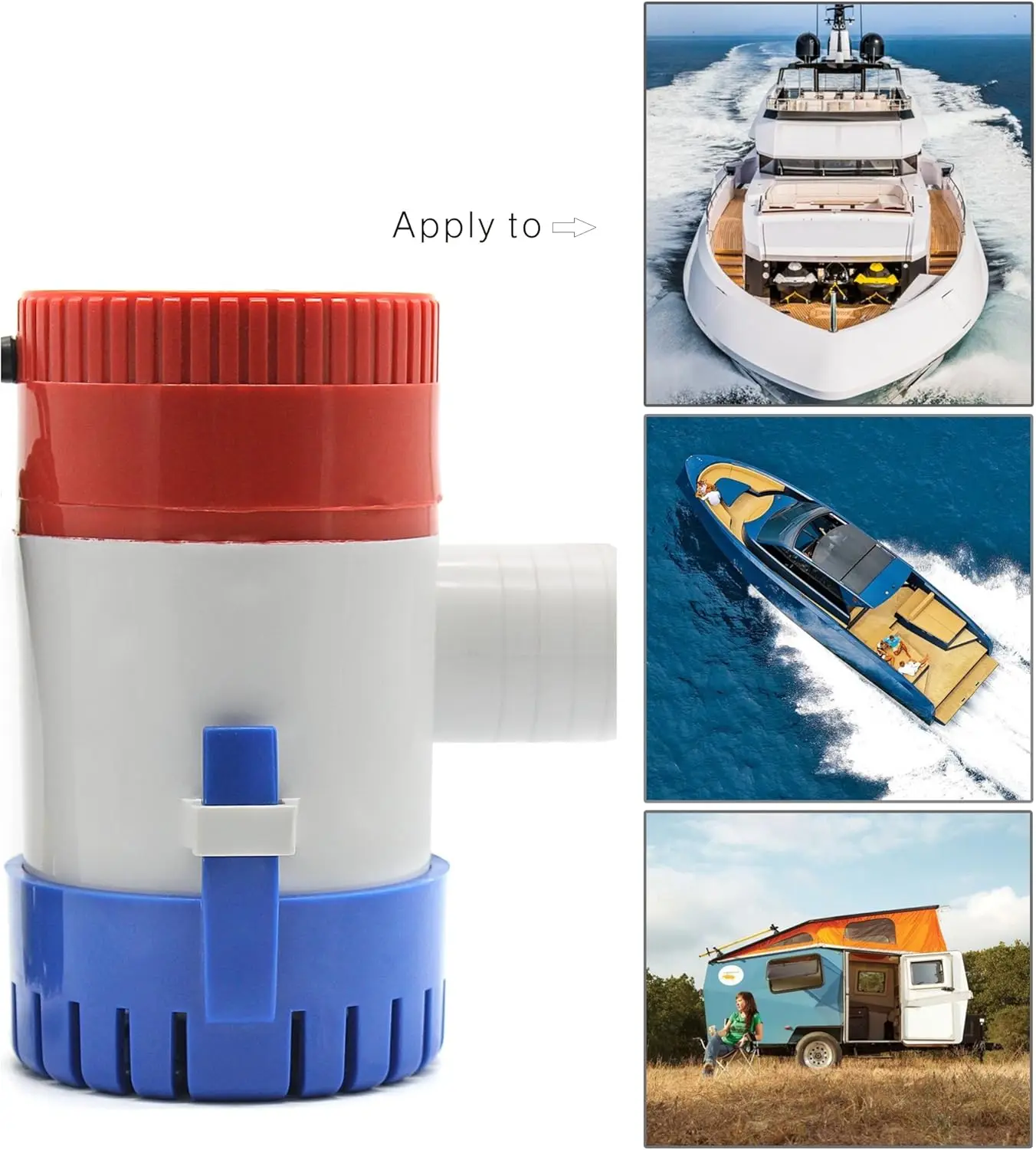 뜨거운 12V 진공 워터 펌프 잠수정 해양 보트 빌지 펌프 1100GPH 워터 펌프 보트 수상 비행기 모터 하우스 하우스 보트에 사용