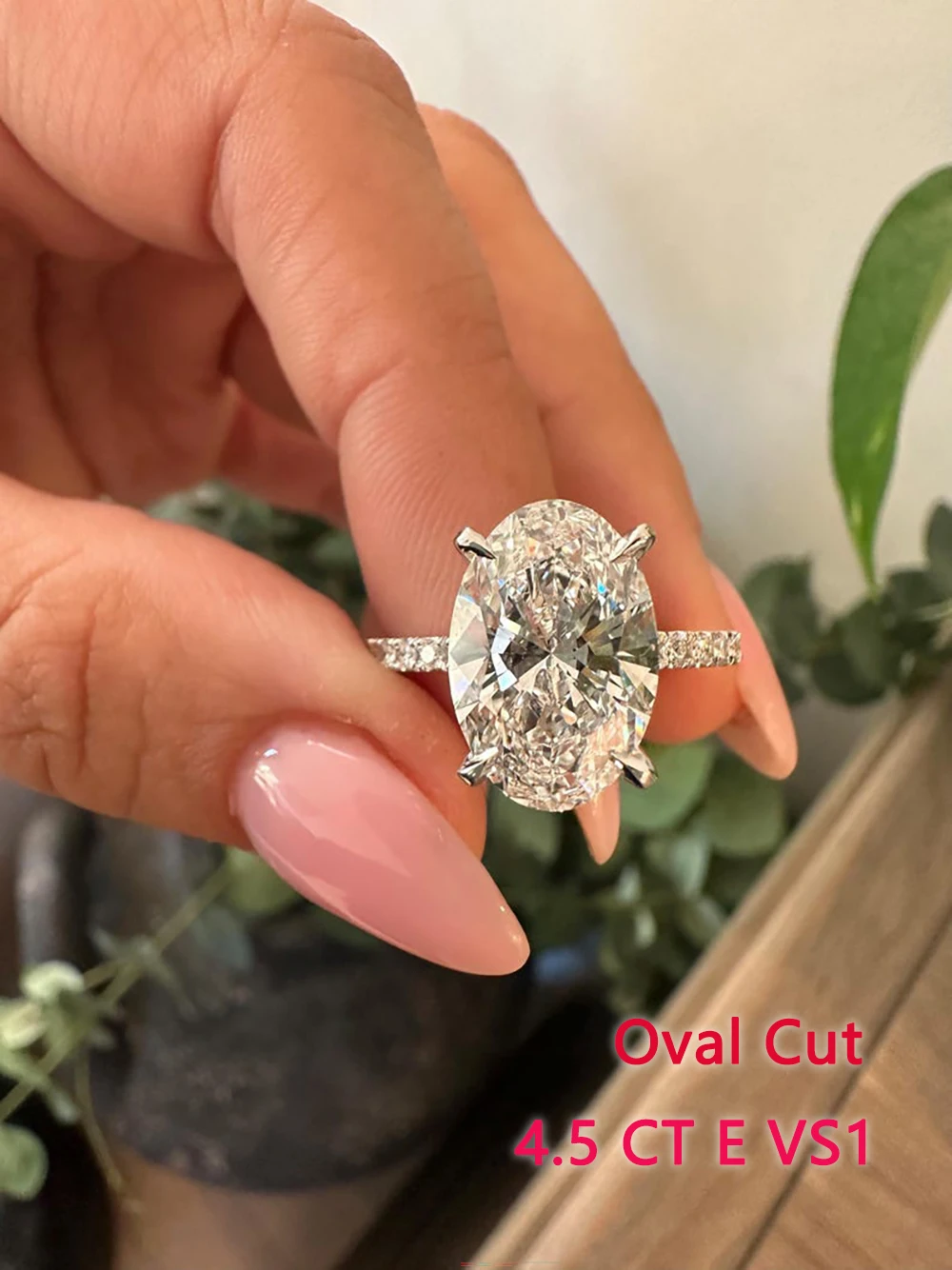 1-3CT Oval Cut EF VS1 14K White Gold Lab Grown Diamond Engagement Ring CVD HPHT Lab diamond With IGI Certificate