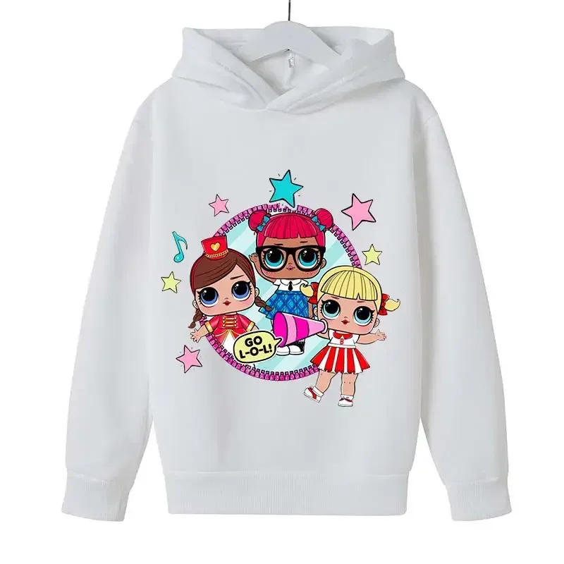 L.O.L.SURPRISE كارتون أنيمي الطباعة الفتيان والفتيات هوديس الربيع والخريف ملابس الأطفال العصرية ولطيفة هوديي