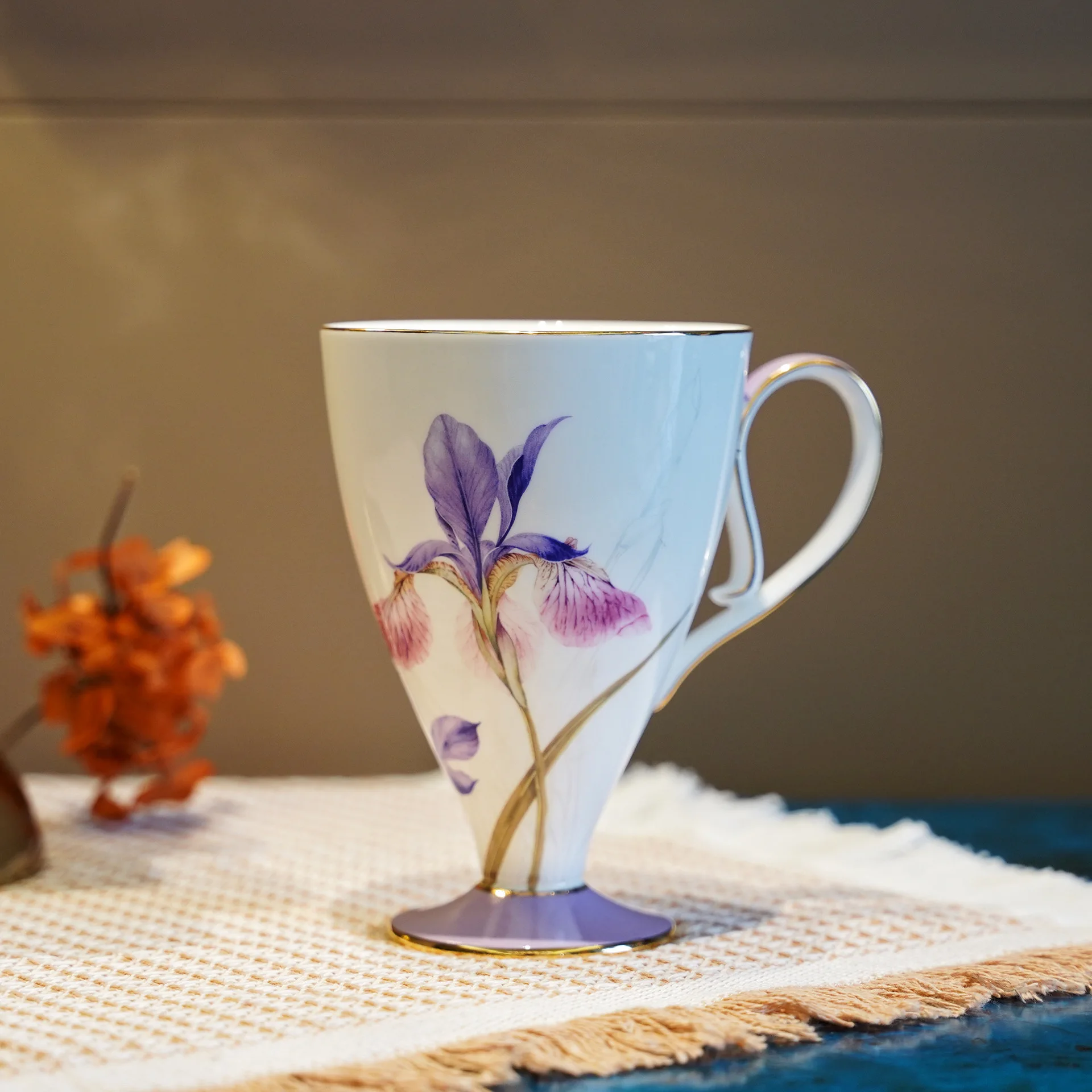 DSA Chinese Pure Hand-Painted Mug Home Stylish Tall Coffee Cup Exquisite Gift Box