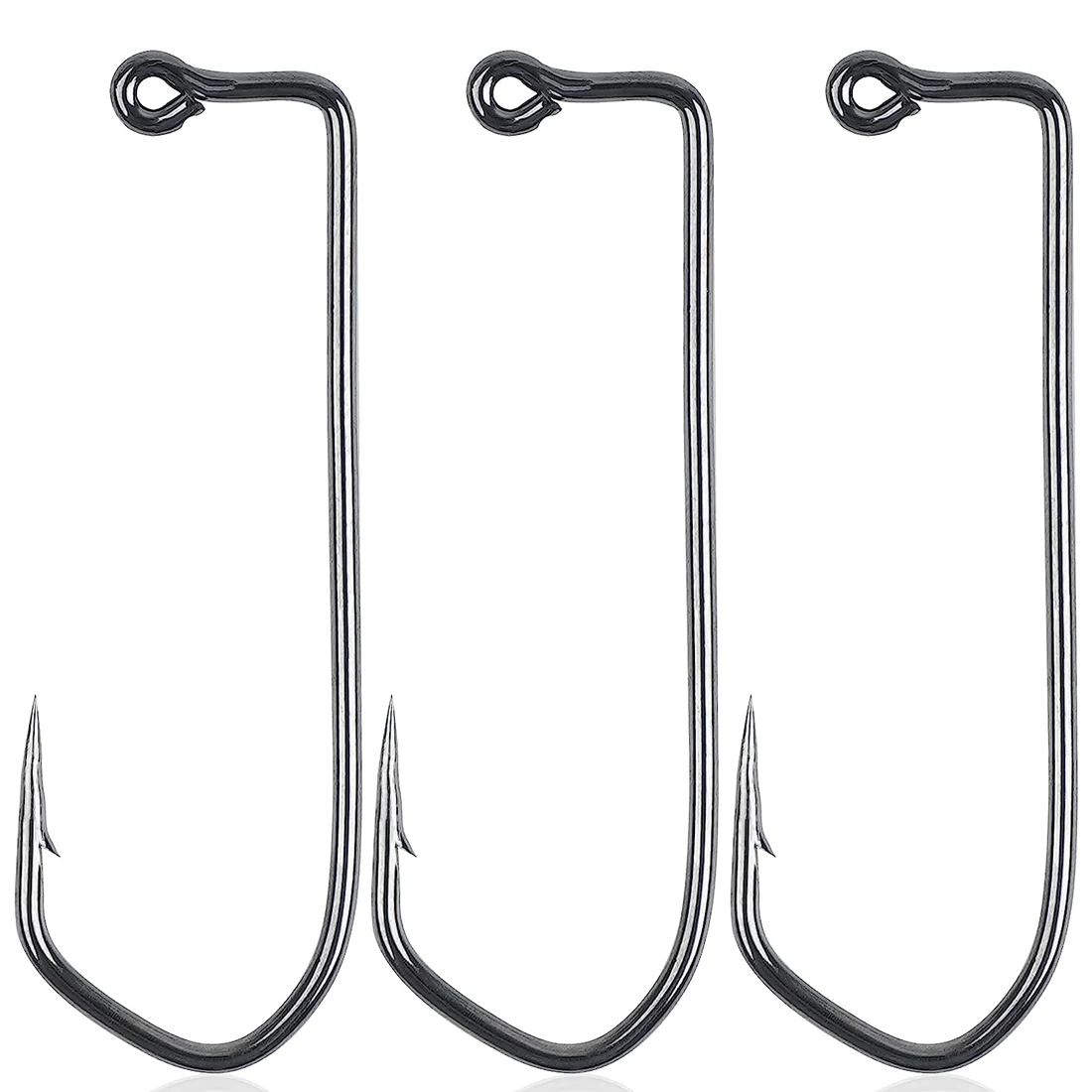 500Pcs Aberdeen Fishing Jig Hooks Long Shank 90 Degree jigging Fishing Hooks High Carbon Steel Circle Worm hooks 1/0-6/0