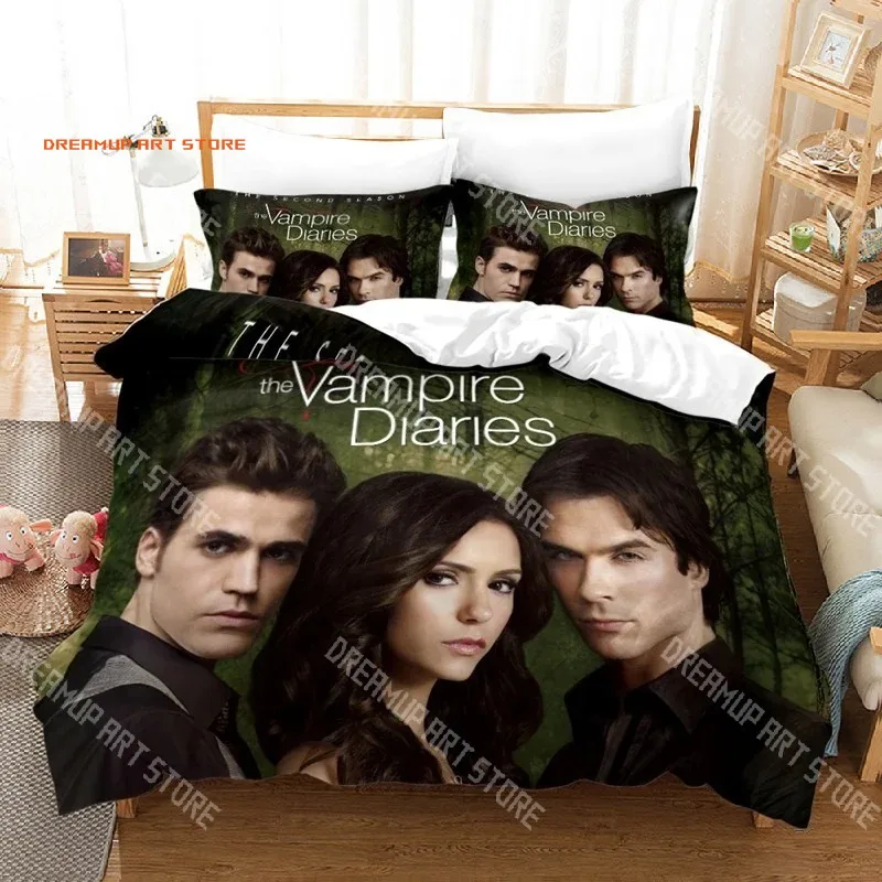 2026 The Vampire Diaries TV Serie Love Child Duvet Cover Set HD Comforter Cover Bedclothes For Kids Bedding Sets Bedroom Decor