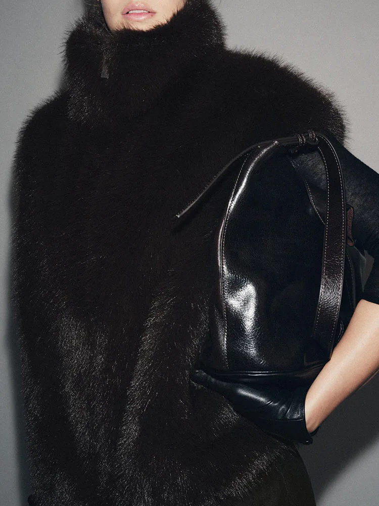 High-End Faion Künstliche Pelz Weste ZA2025 Damen Winter Neue Sle Reißverschluss ort Oberbekleidung Damen Premium Design