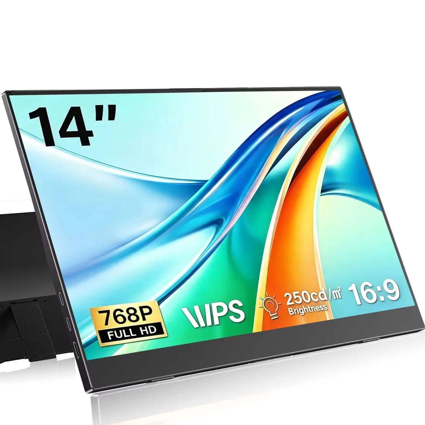 AHXJKA 14 Inch Portable Monitor 1366768 HD IPS 72% sRGB VESA With Type-C Mini HDMI For Phone Laptop TV PS4/5 XBox Dack Switch