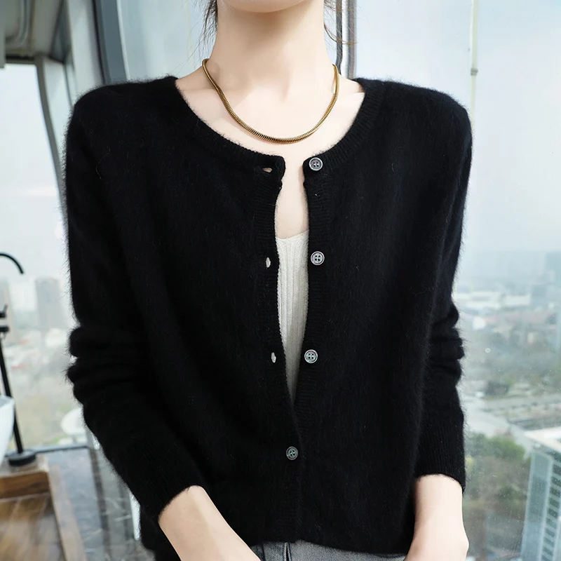 

Open Front Mink Cardigan Sweater Women's Fuzzy Casual Cozy Wrap