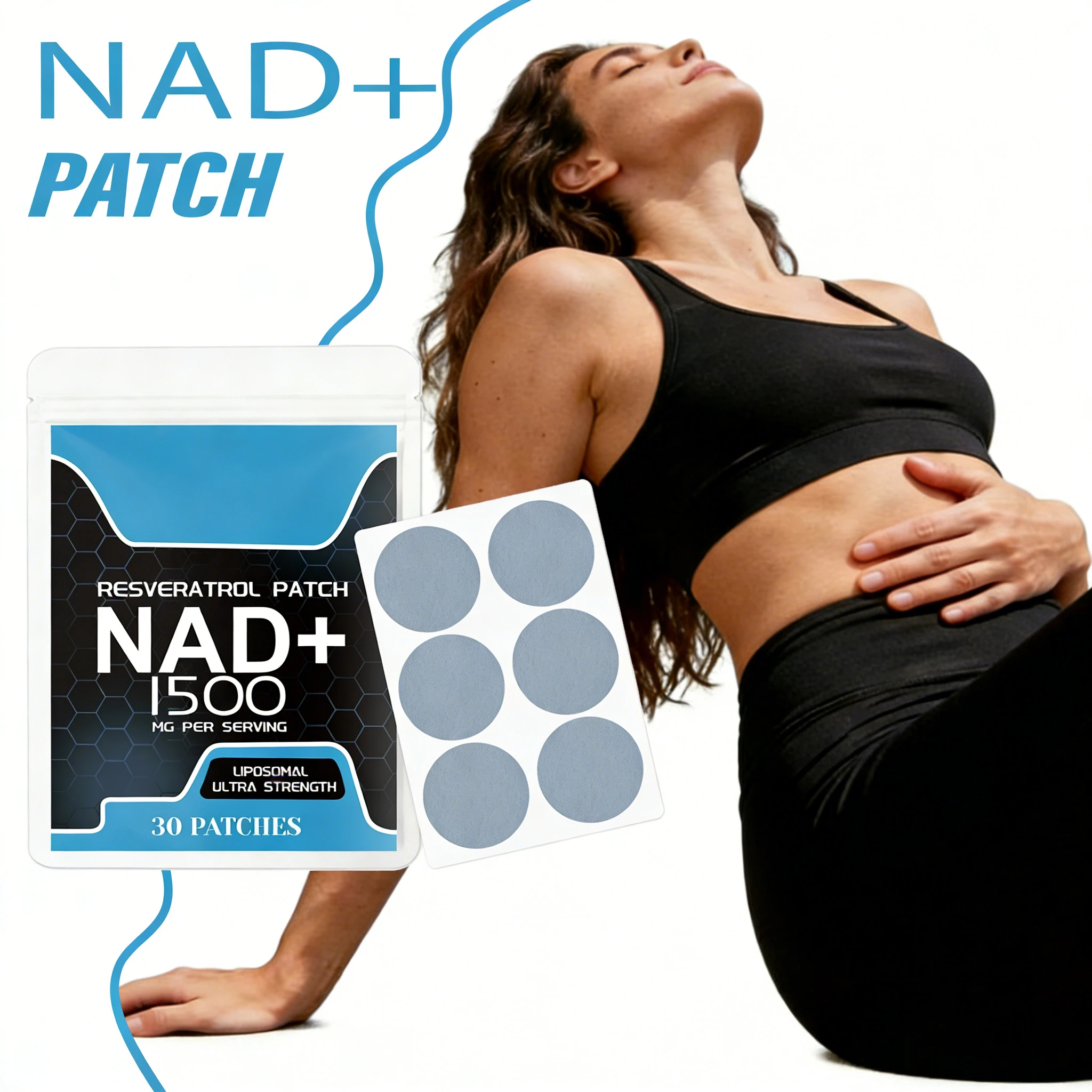 Parche Nad+ para el Cuidado de la Piel, Agradable al Tacto, Calmante, Cómodo para la Piel, Mejora la Vitalidad, Parche de Cuidado Externo Portátil y Amigable con la Piel