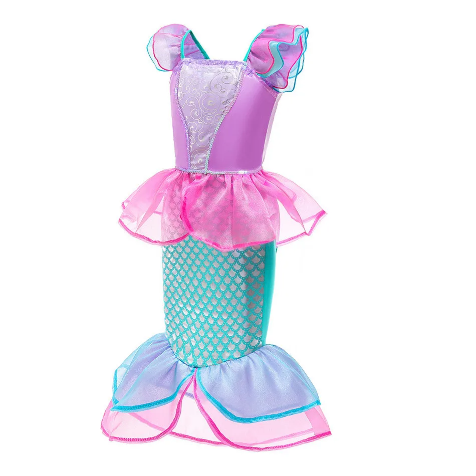 Girl Princess Dress Children Little Mermaid Halloween Party Costume Kids Ariel Summer Dress Girls Christmas Fancy Clothes