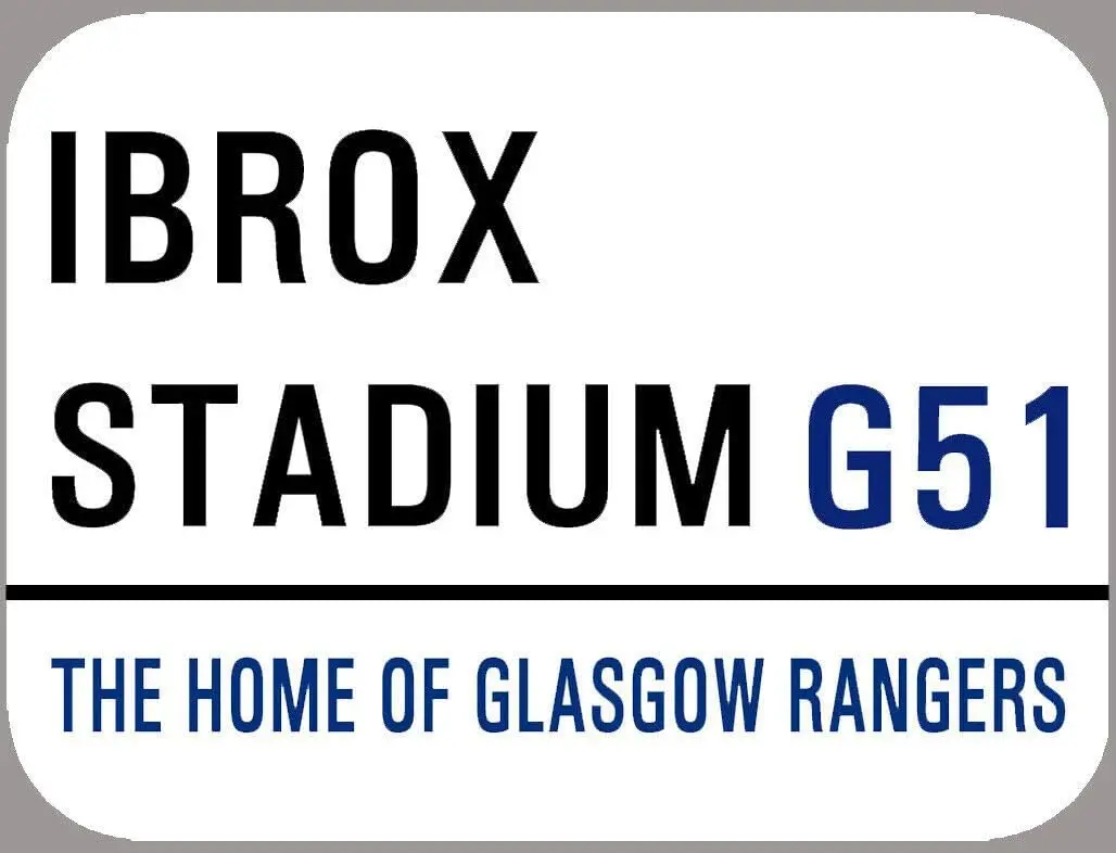 TNND Glasgow Rangers Metal Street Sign Outside Or Inside Use Ibrox Stadium Metal Plate Plaque Aluminum Metal Sign es