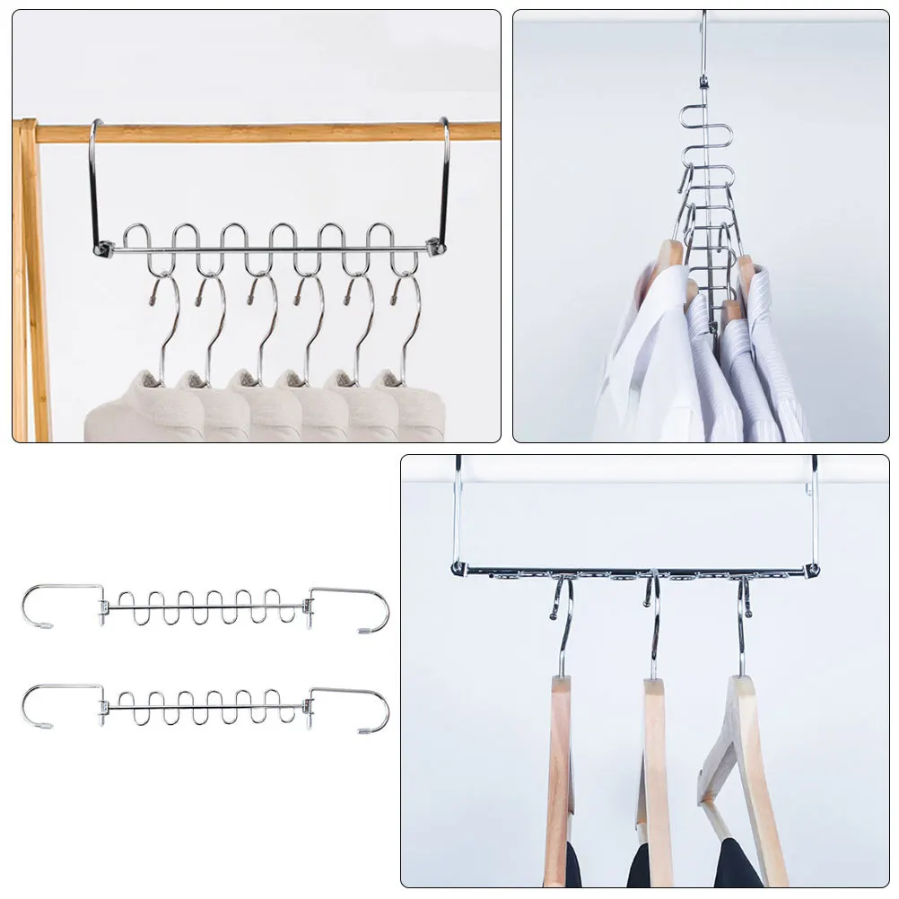 Estantes multifuncionales para ropa, estructura Simple, estante colgante para ropa, estante de almacenamiento de secado para el hogar, estante para ropa con múltiples agujeros, 2 uds.