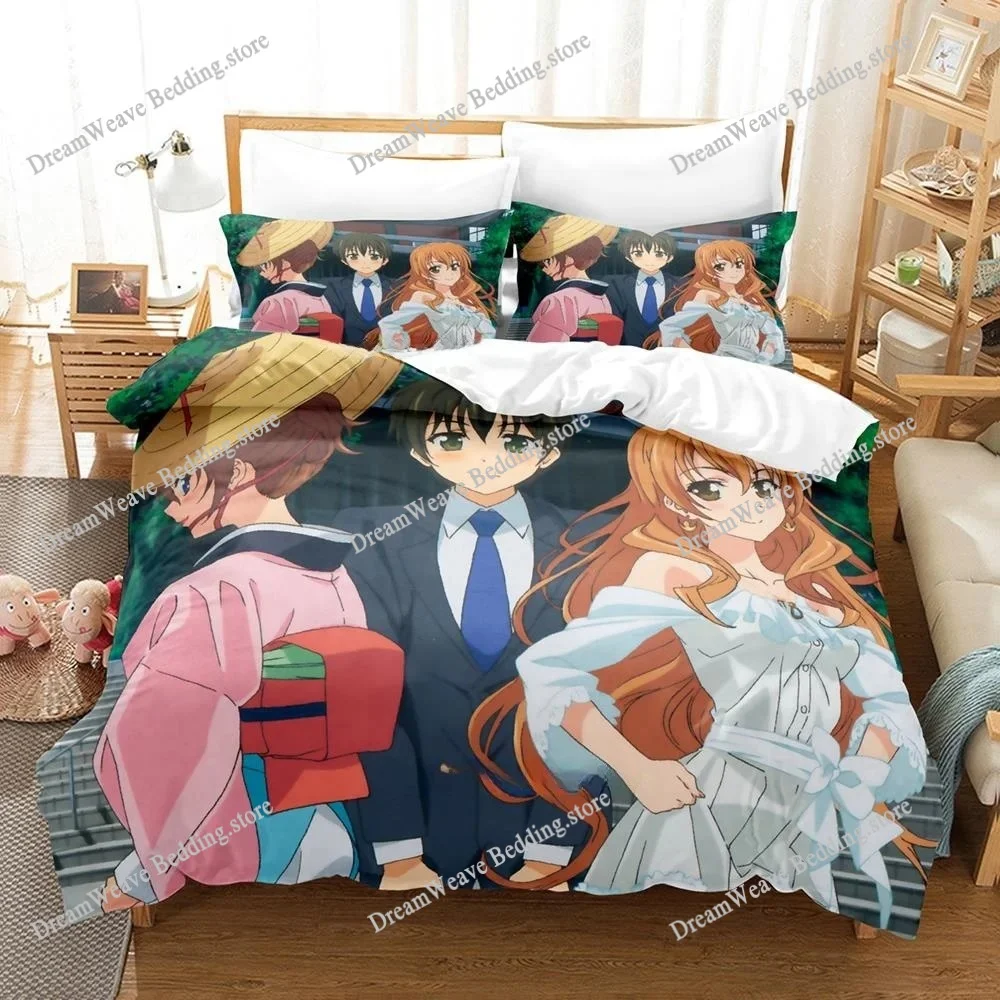 Fashion Anime Bed Sheet Set Golden Time Bedding Set Single Twin Full Queen King Size Bed Set Adult Kid Bedroom Duvet Cover Sets