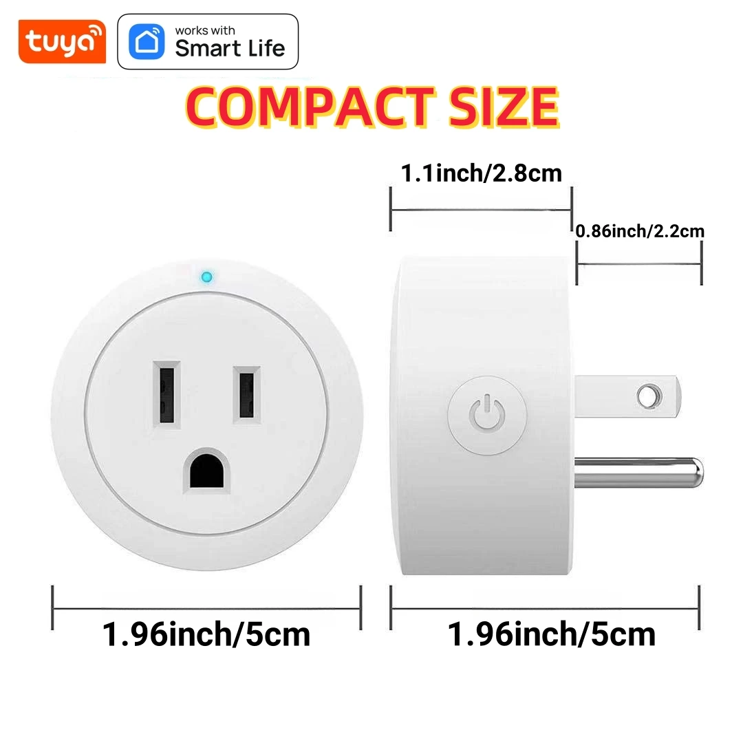 

Умная Wi-Fi розетка стандарта США 10А/15А, беспроводная, с поддержкой планирования, голосового и дистанционного управления, а также для устройств умного дома