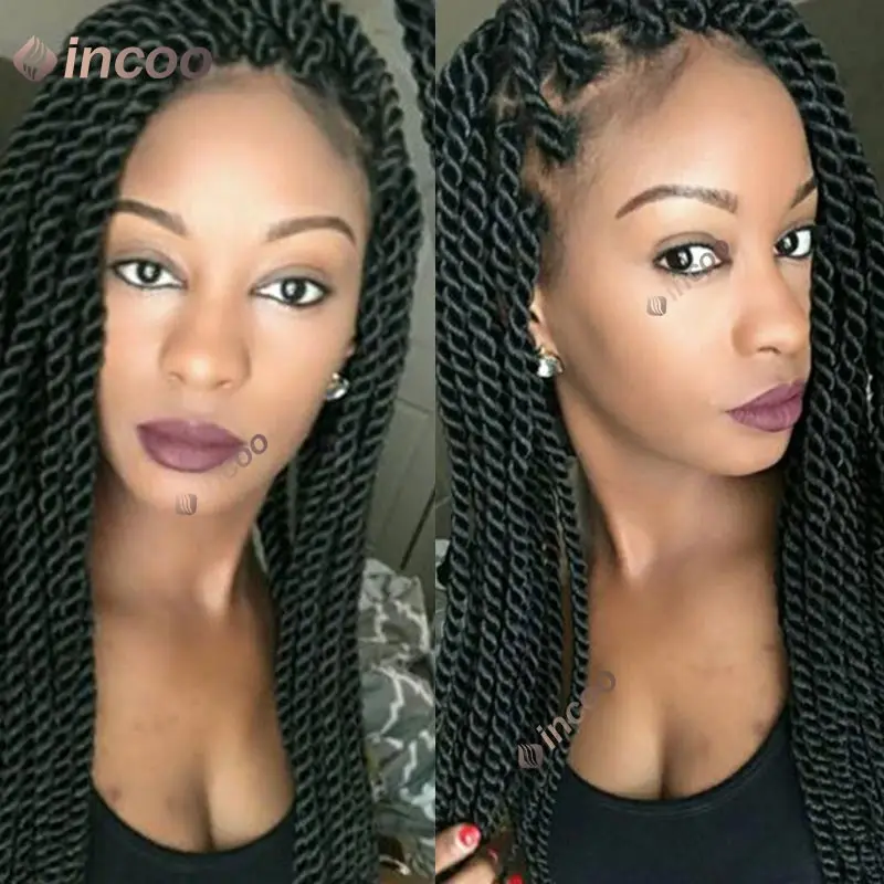 Synthetic Full Lace Braided Wigs For Black Women 26 36 Inch Senegalese Twist Braiding Hair Wig Goddess Knotless Box Braids Wig