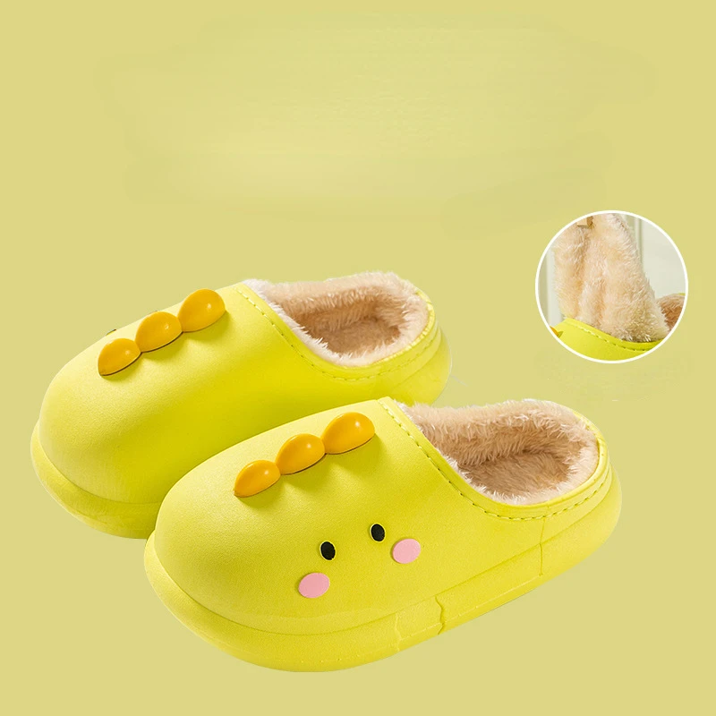 Scarpe da casa in cotone per bambini Cute Cartoon ragazzi ragazze sandali pantofole calde in peluche per bambini infradito antiscivolo impermeabile