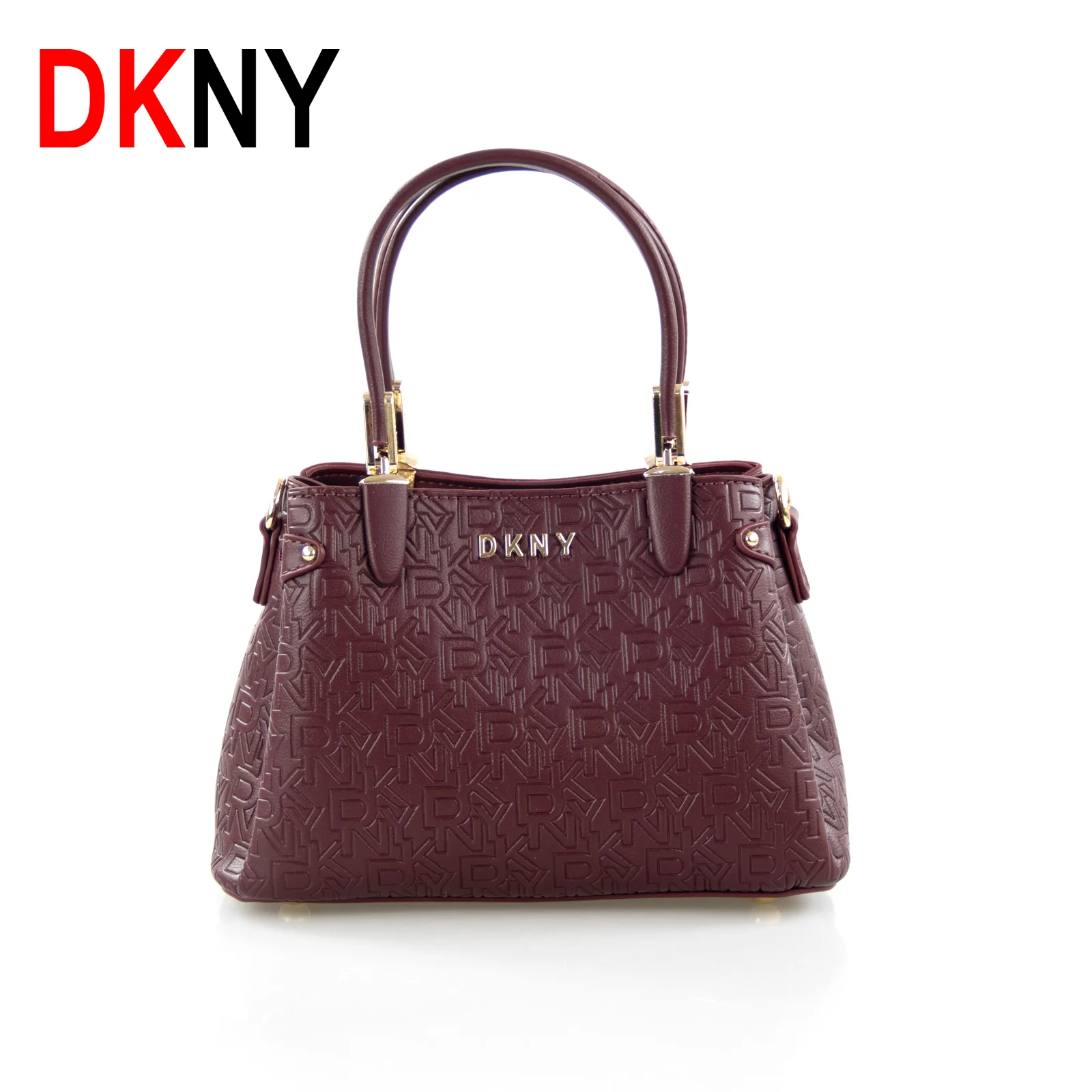 Women Bags Dkny - DKNY Bedruckte Monogramm-Damenhandtasche mit Gold-Logo-Besatz, abnehmbarem