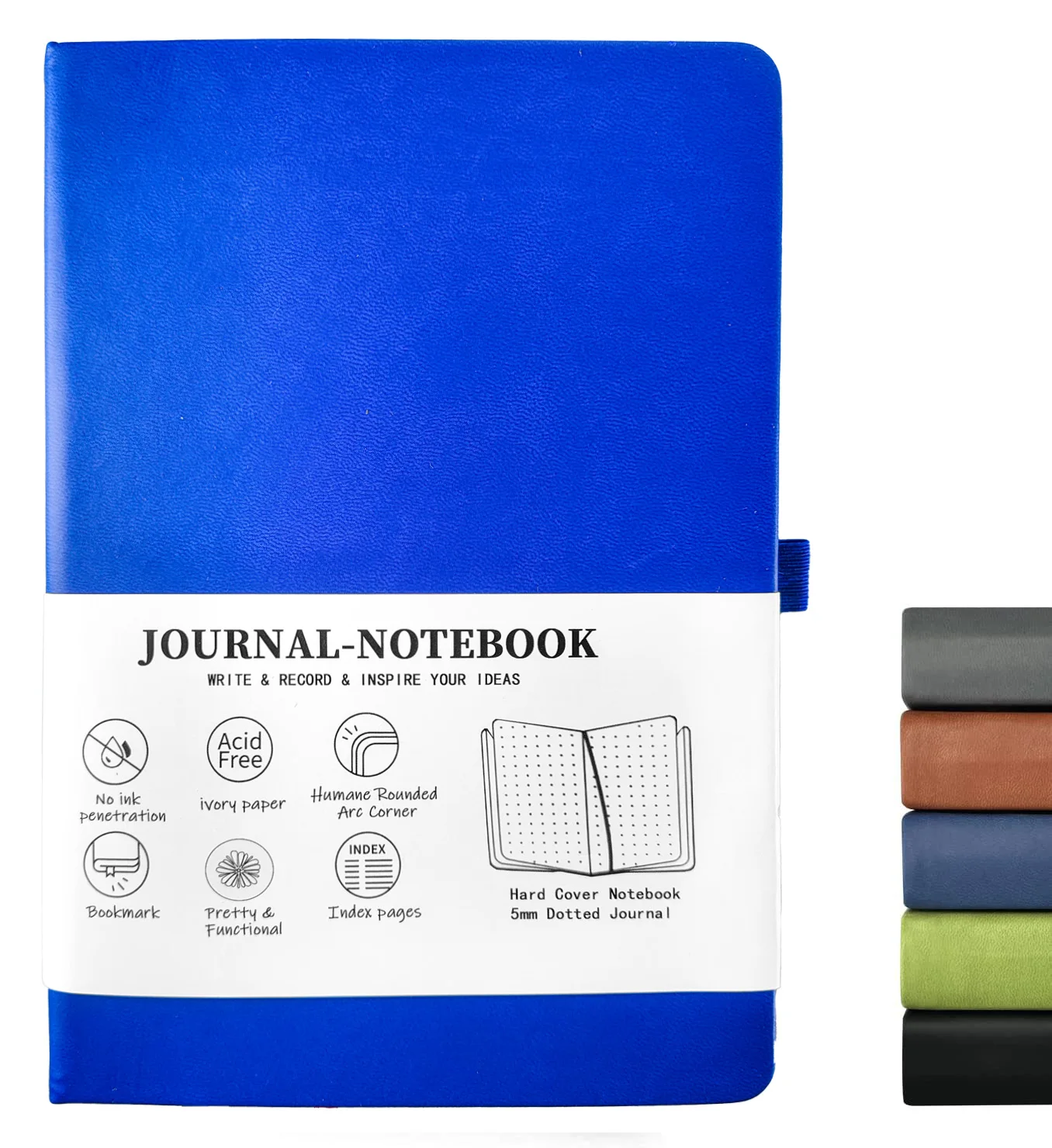 A5 Punktiertes Notizbuch Bullet Hardcover Tagebuch 120g/m² Journal Kreatives Trendiges Tragbares Einfarbiges 4-Farben-Punktraster-Notizbuch – Detail 10