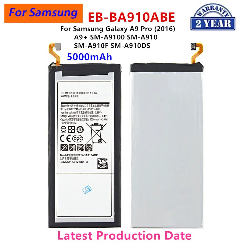 Nova bateria EB-BA910ABE 5000mAh para Samsung Galaxy A9 Pro (2016) A9 + SM-A9100 SM-A910 SM-A910F SM-A910DS + ferramentas
