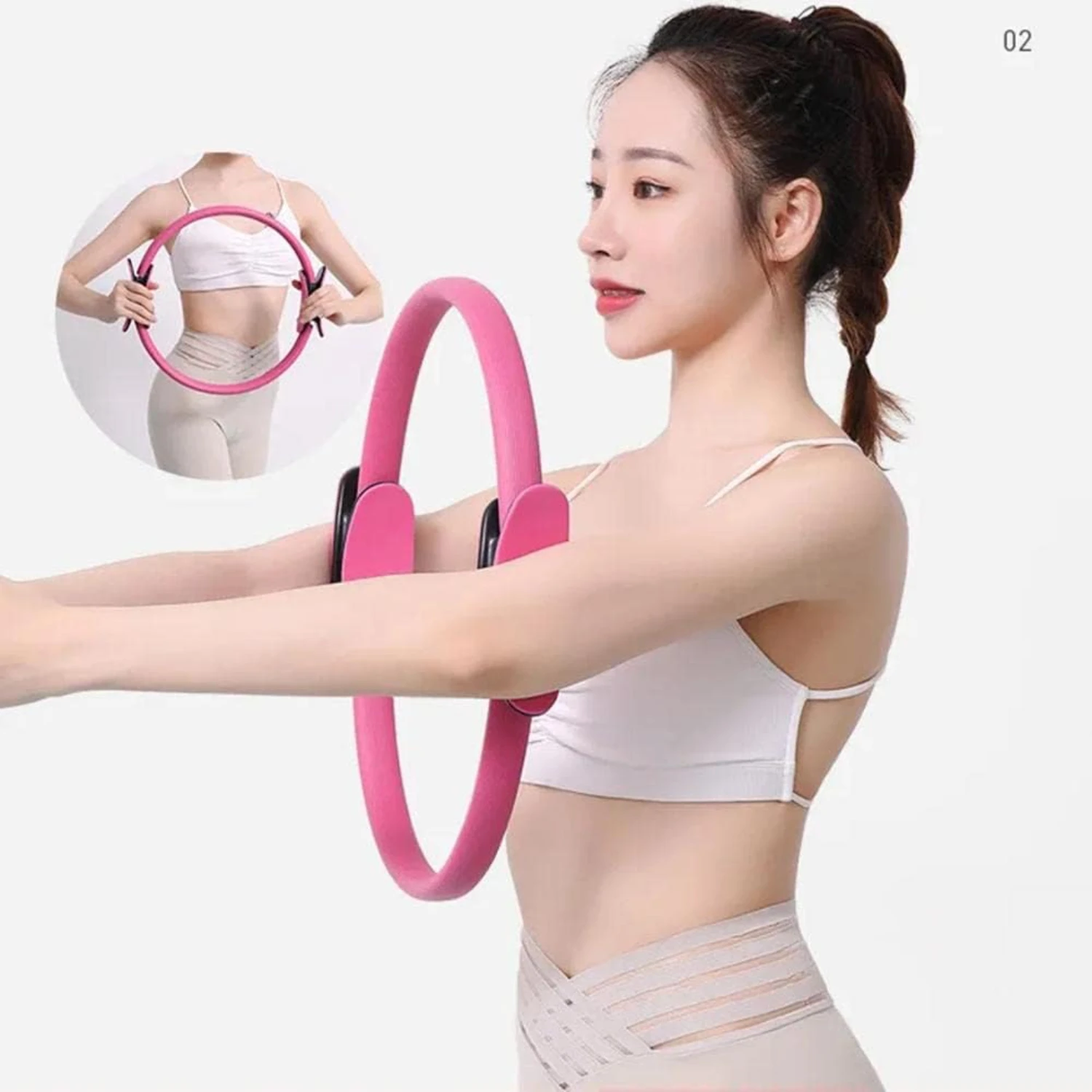 Cómoda anillo de pilates definitivo de doble acolchado para una rutina intensa y conveniente: tonificación mejorada de los muslos y Rock Hard Abs fo