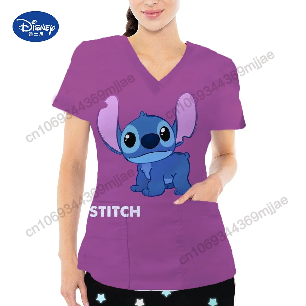 

Disney Pocket V-Neck Women Tops Y2k T Shirt Woman T-shirts Crop Top for Women Womens Clothing Aesthetic Women's Blouses Tshirt