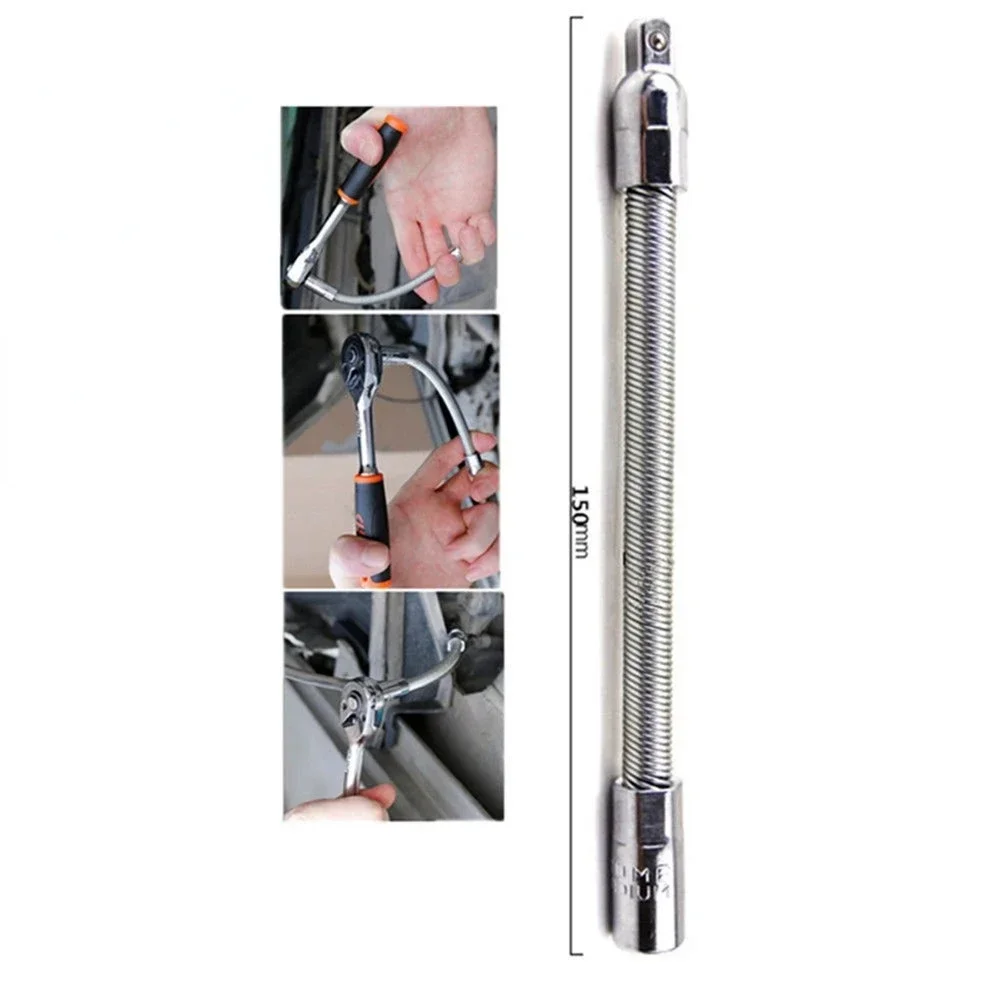 Imagem -02 - Krachtige-ferramenta de Soquete Flexível Barras de Extensão Catraca Haste Barra Flexível Acessórios Power Drill 14 Drive 63 mm 15cm