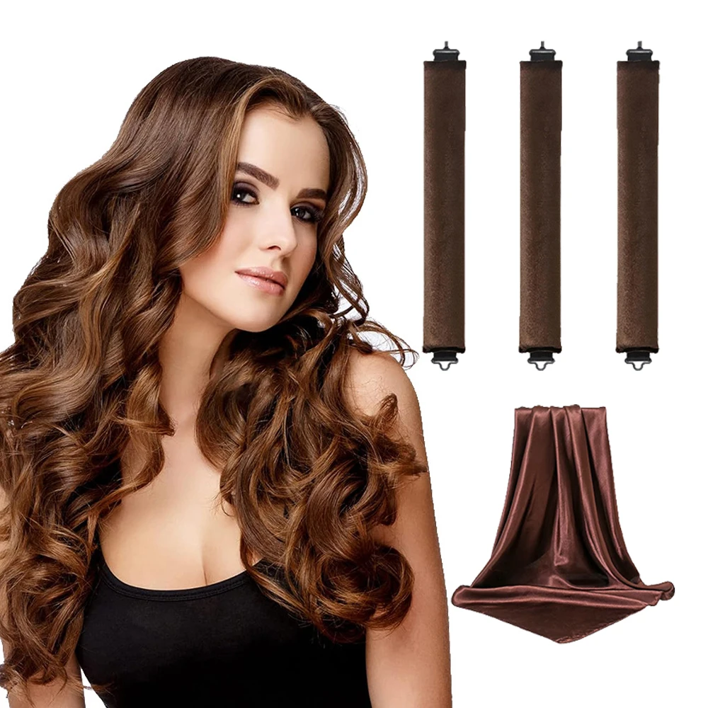 Rizador de Cabello sin Calor de 27 cm, Rizador sin Calor para Dormir, Rizador de Ondas Grandes de 3.5 cm de Diámetro