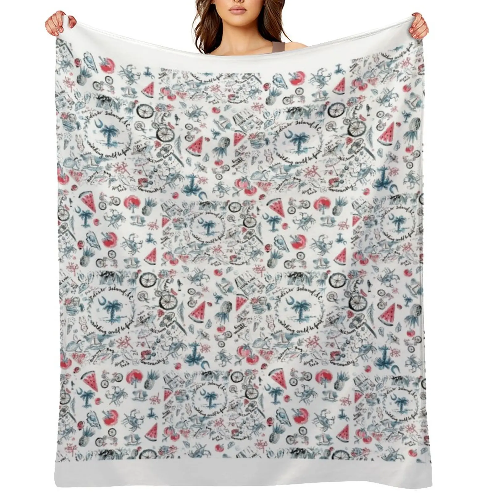 

Lowcountry Life Edisto Island Throw Blanket funny gift Comforter Flannel Fabric Multi-Purpose Blankets