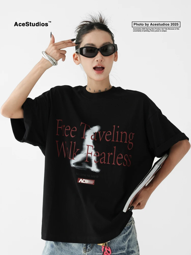 

Футболка Acestudios в стиле ретро с персонализированным портретом и надписью для пар, круглый вырез, модная летняя футболка из хлопка