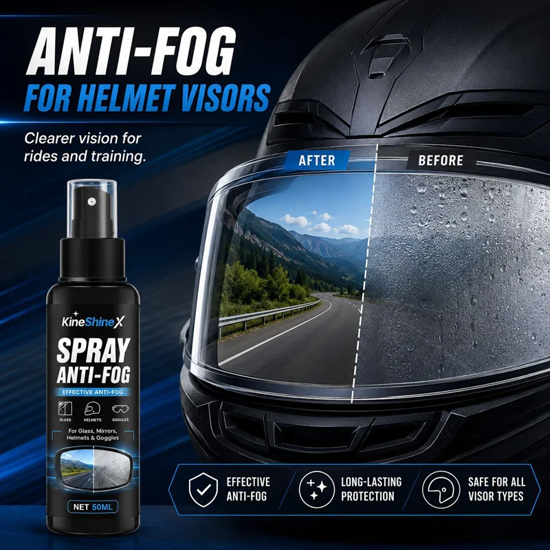 Motorcycle Helmet Anti-Fog Spray, Effectively Prevents Fogging, Enhances Visibility with Durable Nano Coating, Suitable for All