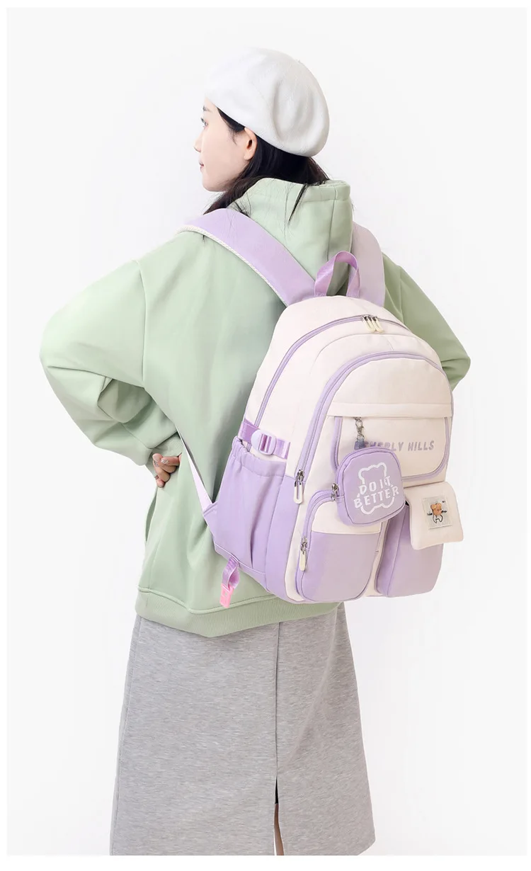 Série animal Sacos escolares com bolsa para meninas, mochila para meninas adolescentes, impressão de ursos, mochila para crianças, mochilas universitárias, 2024