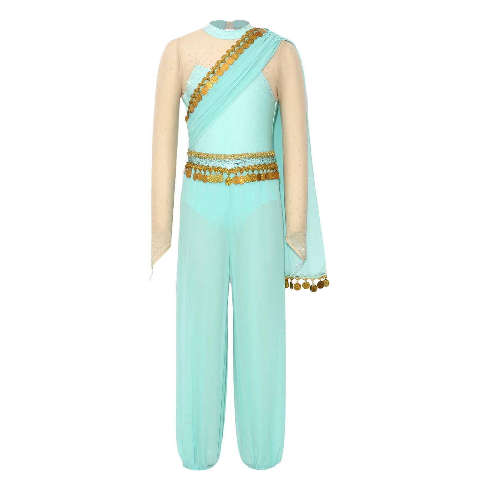 Disfraz de Princesa Árabe para Niñas, con Lentejuelas, Borlas y Pedrería, Mono para Halloween, Cosplay, Disfraces para Fiestas Temáticas de Carnaval