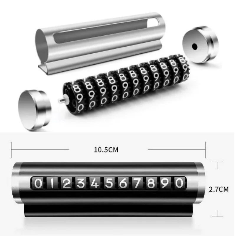 Aluminium Alloy Material Car Temporary Parking Number Plate Roller Adjustable Move Car Parking Plate Auto Parking Accessories