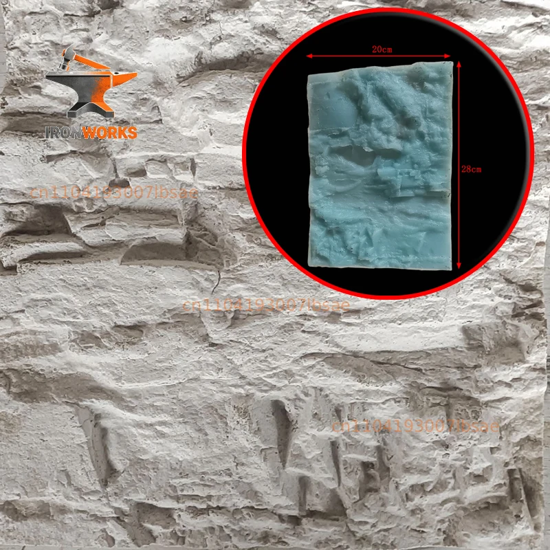 Simulated Stone Pattern Silicone Stamping Mold 28 * 20Cm Concrete Embossed Floor, Interior Wall, Road Surface Stone Pattern Mold