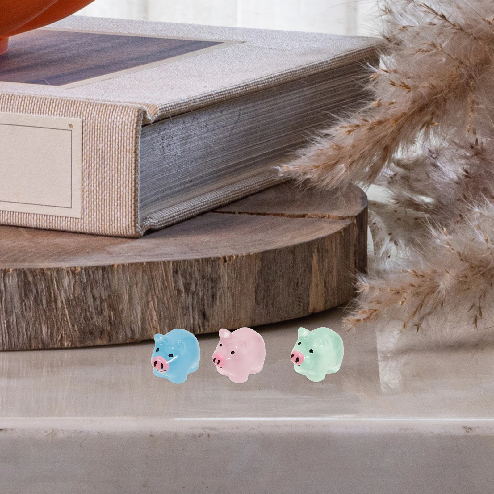 

50 Pcs Luminous Ornaments Farm Animal Little Animals Figures Number Figurine Mini Figurines Decor Desktop Decoration