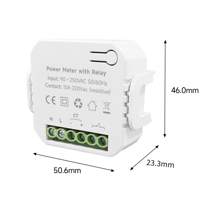 TUYA Smart Life Wifi Energy Meter 80A With On/Off 1 Transformer PV Solar Bi-Directional Multifunction Energy Meter Easy To Use-Y