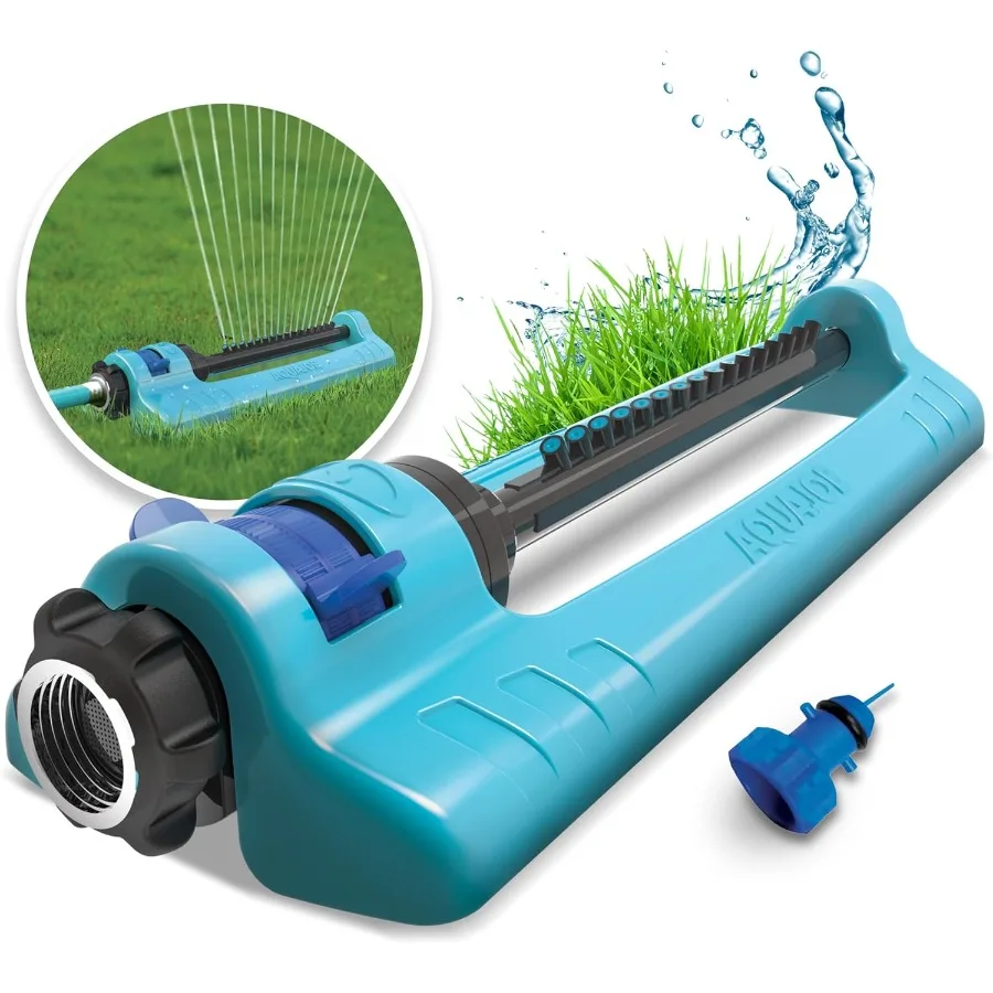 Indestructible Oscillating Sprinkler with Adjustable Spray and Metal Base for Large Yard Coverage up to 3600 Sq. Ft. Max Spray