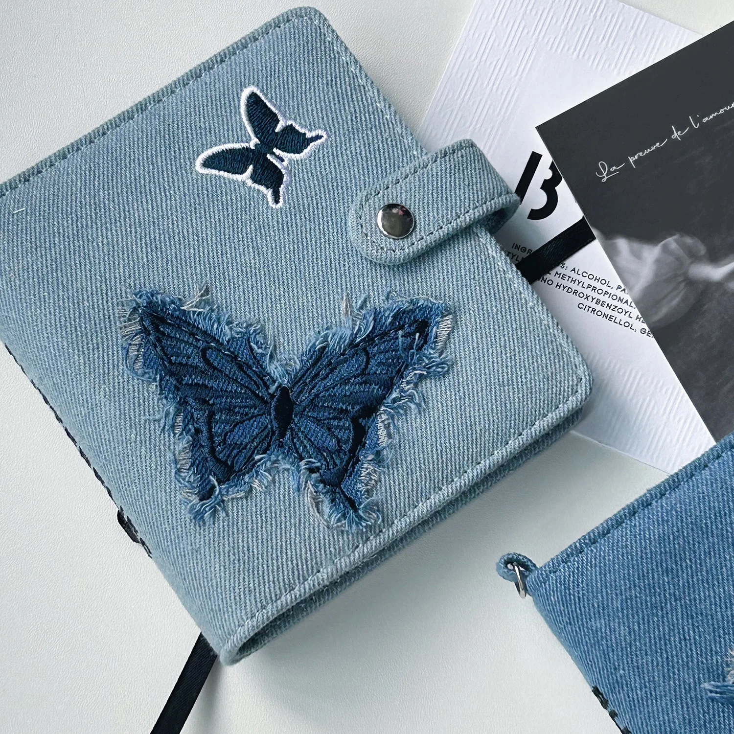 Taccuino per jeans con farfalla e nappa M5 Diario a fogli mobili Diario per studentesse M5 Iyo이
