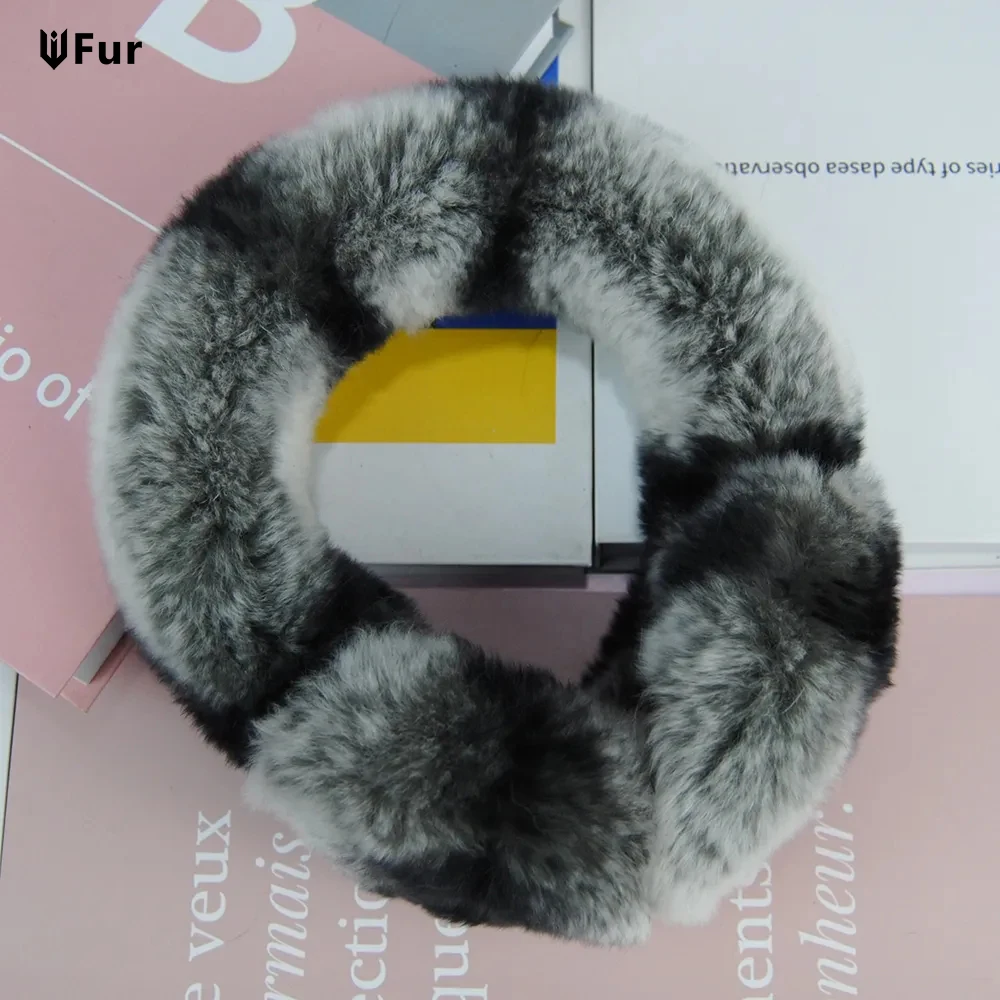 Natural Fur Earmuffs Russian Women Winter Outdoor Warm Real Rex Rabbit Fur Earlaps Lady Lovely Genuine Rex Rabbit Fur Earmuff