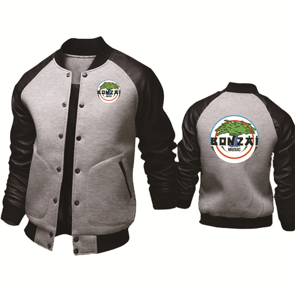 Chaqueta deportiva de empalme para hombre, uniforme de béisbol de alta calidad con estampado de música, Bonzai, primavera y otoño